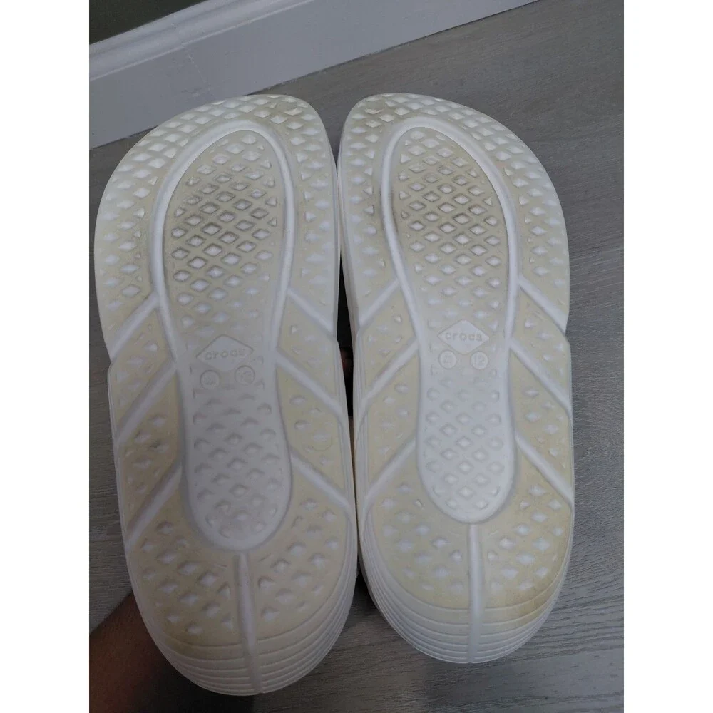 Crocs Unisex Adult Off Grid Clog, Men's Size 12 All White Slip-On Shoes